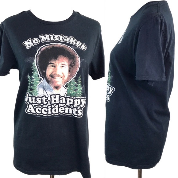 Bob Ross Tops - Bob Ross No Mistakes Happy Accidents T-shirt Sz S